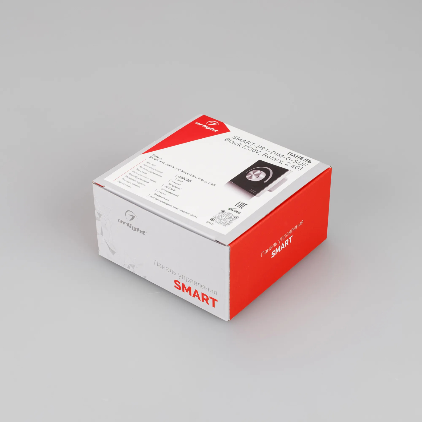 Изображение товара Панель SMART-P91-DIM-G-SUF Black (230V, Rotary, 2.4G) (Arlight, IP20 Пластик, 5 лет) 028425