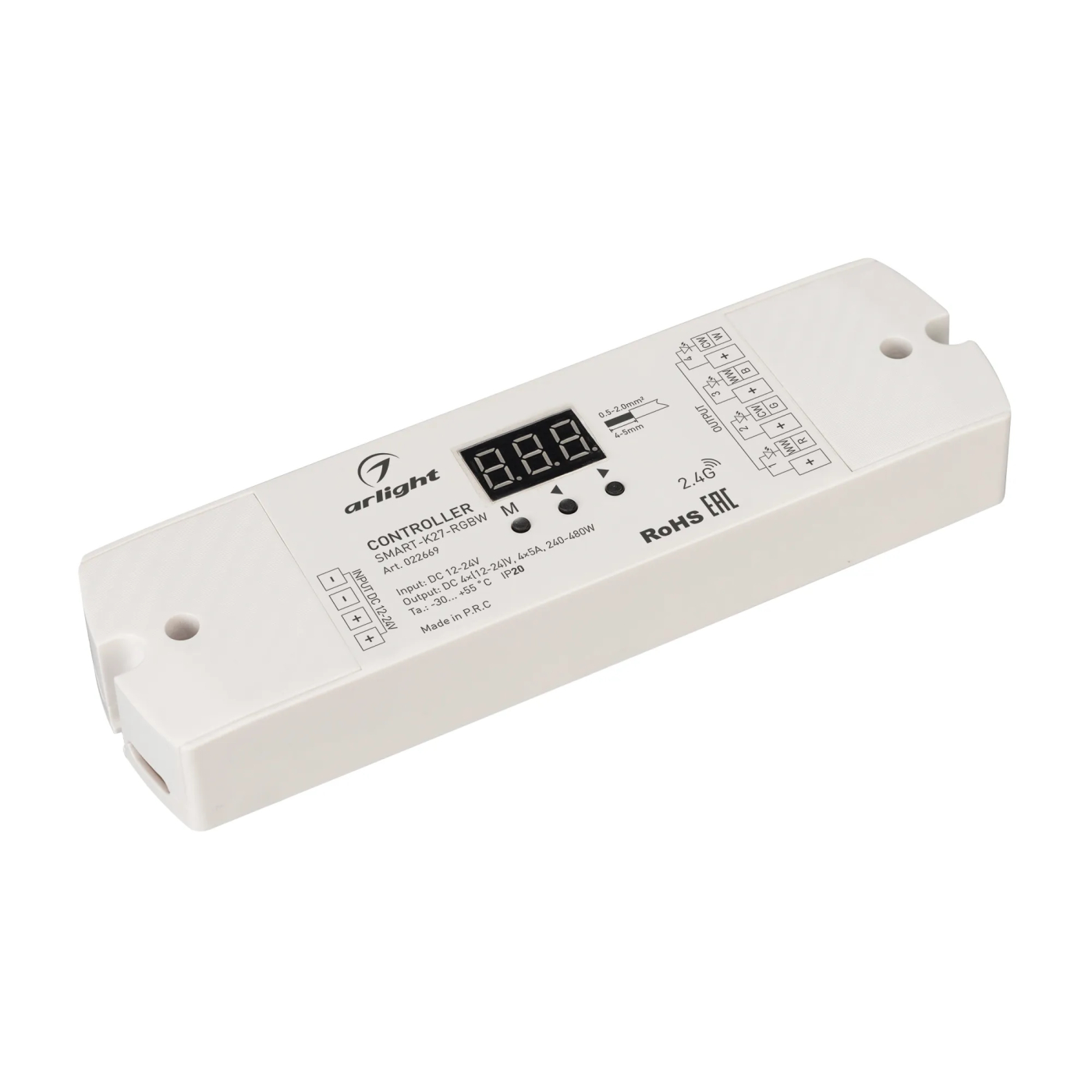 Изображение товара Контроллер SMART-K27-RGBW (12-24V, 4x5A, 2.4G) (Arlight, IP20 Пластик, 5 лет) 022669