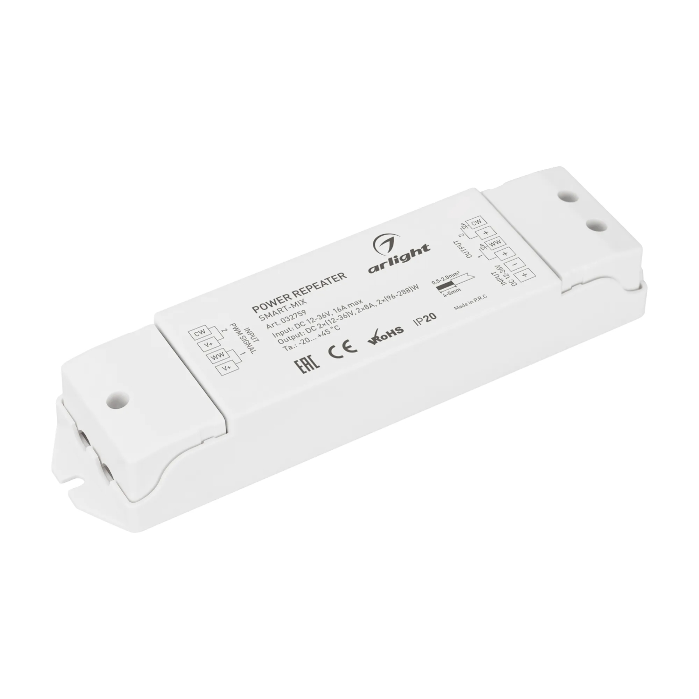 Изображение товара Усилитель SMART-MIX (12-36V, 2x8A) (Arlight, IP20 Пластик, 5 лет) 032759