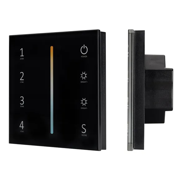 Изображение товара Панель Sens SMART-P43-MIX Black (230V, 4 зоны, 2.4G) (Arlight, IP20 Пластик, 5 лет) 028137