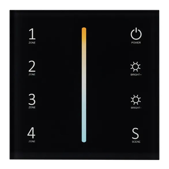 Изображение товара Панель Sens SMART-P43-MIX Black (230V, 4 зоны, 2.4G) (Arlight, IP20 Пластик, 5 лет) 028137