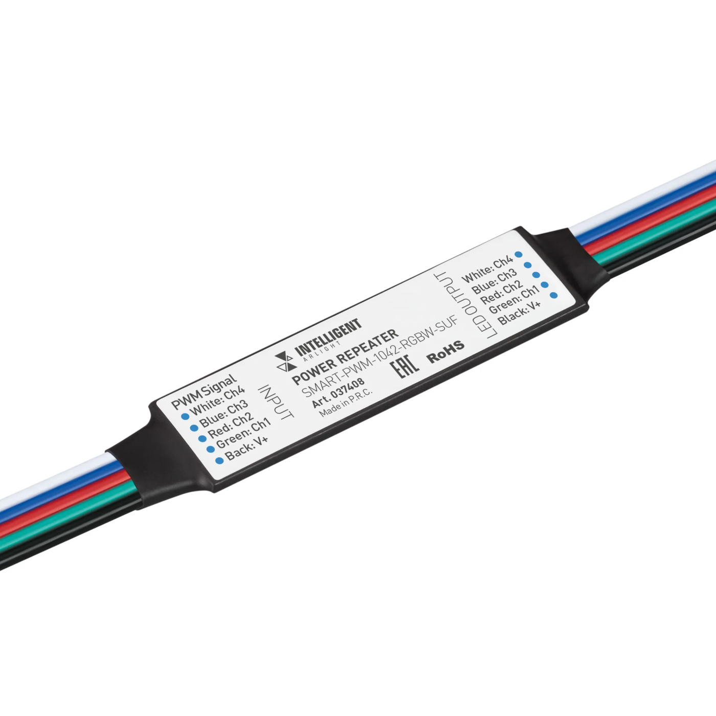 Изображение товара INTELLIGENT ARLIGHT Усилитель SMART-PWM-1042-RGBW-SUF (12-24V, 4x1A) (IARL, IP20 Пластик, 5 лет) 037408