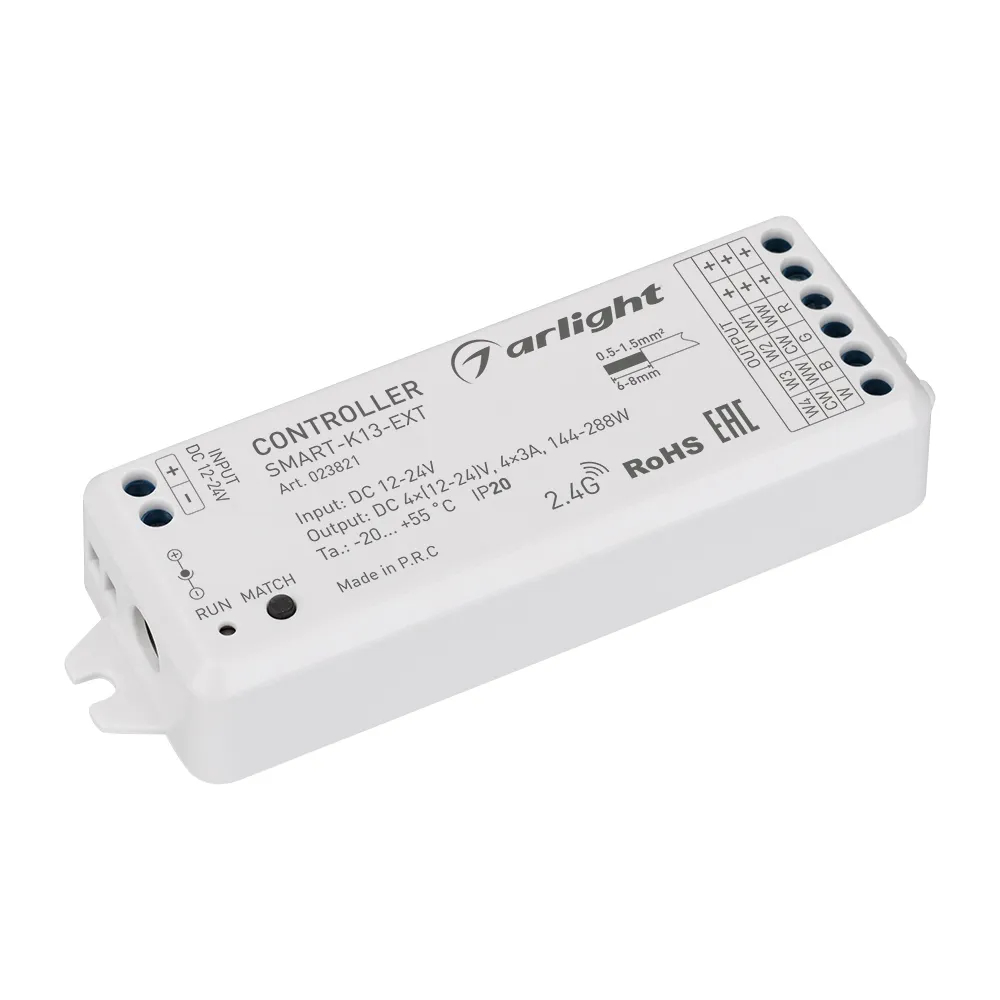 Изображение товара Контроллер SMART-K13-SYNC (12-24V, 4x3A, 2.4G) (Arlight, IP20 Пластик, 5 лет) 023821