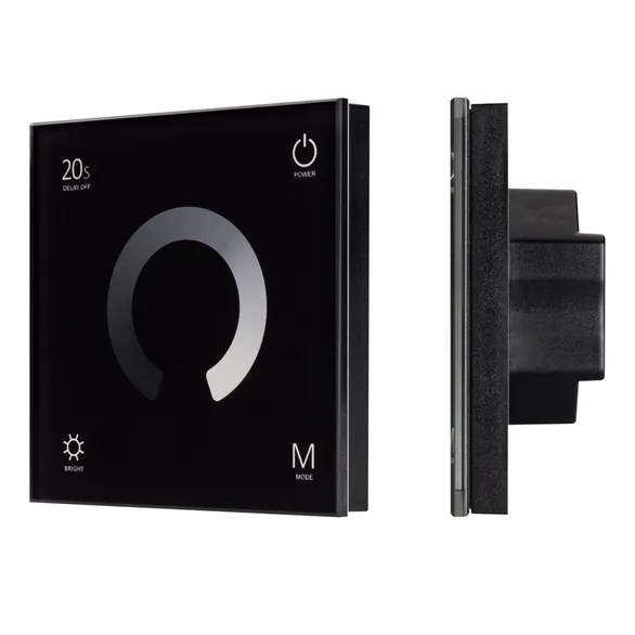 Изображение товара Панель SMART-P4-DIM-G-IN Black (12-24V, 4x3A, Sens, 2.4G) (Arlight, IP20 Пластик, 5 лет) 034778