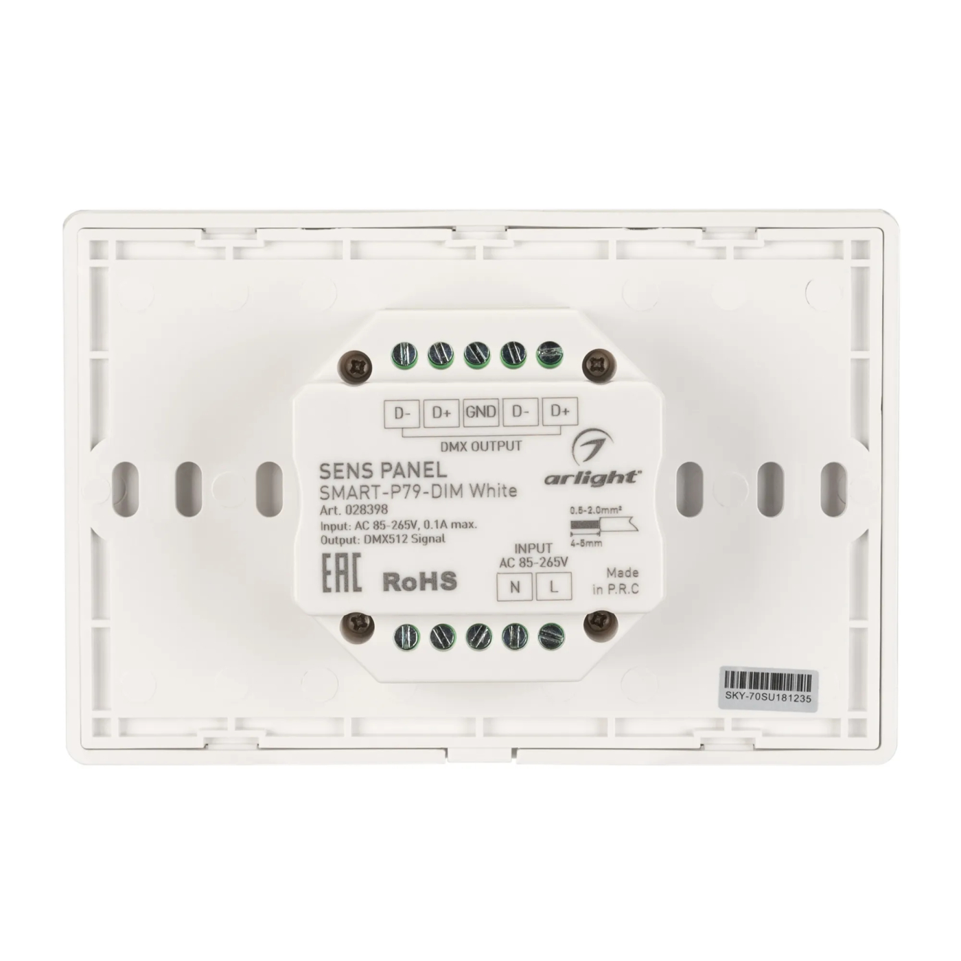 Изображение товара Панель Sens SMART-P79-DIM White (230V, 4 зоны, 2.4G) (Arlight, IP20 Пластик, 5 лет) 028398