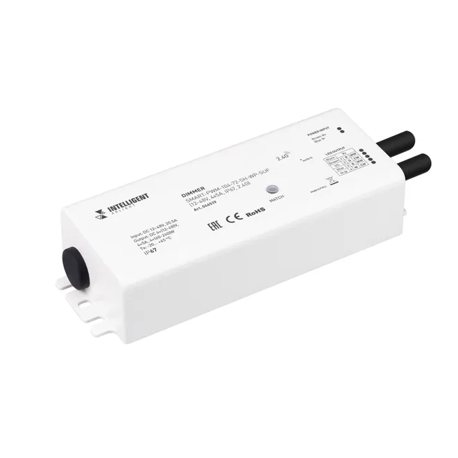Изображение товара INTELLIGENT ARLIGHT Диммер SMART-PWM-104-72-SH-WP-SUF (12-48V, 4x5A, IP67, 2.4G)  (IARL, IP67 Пластик, 5 лет) 046519