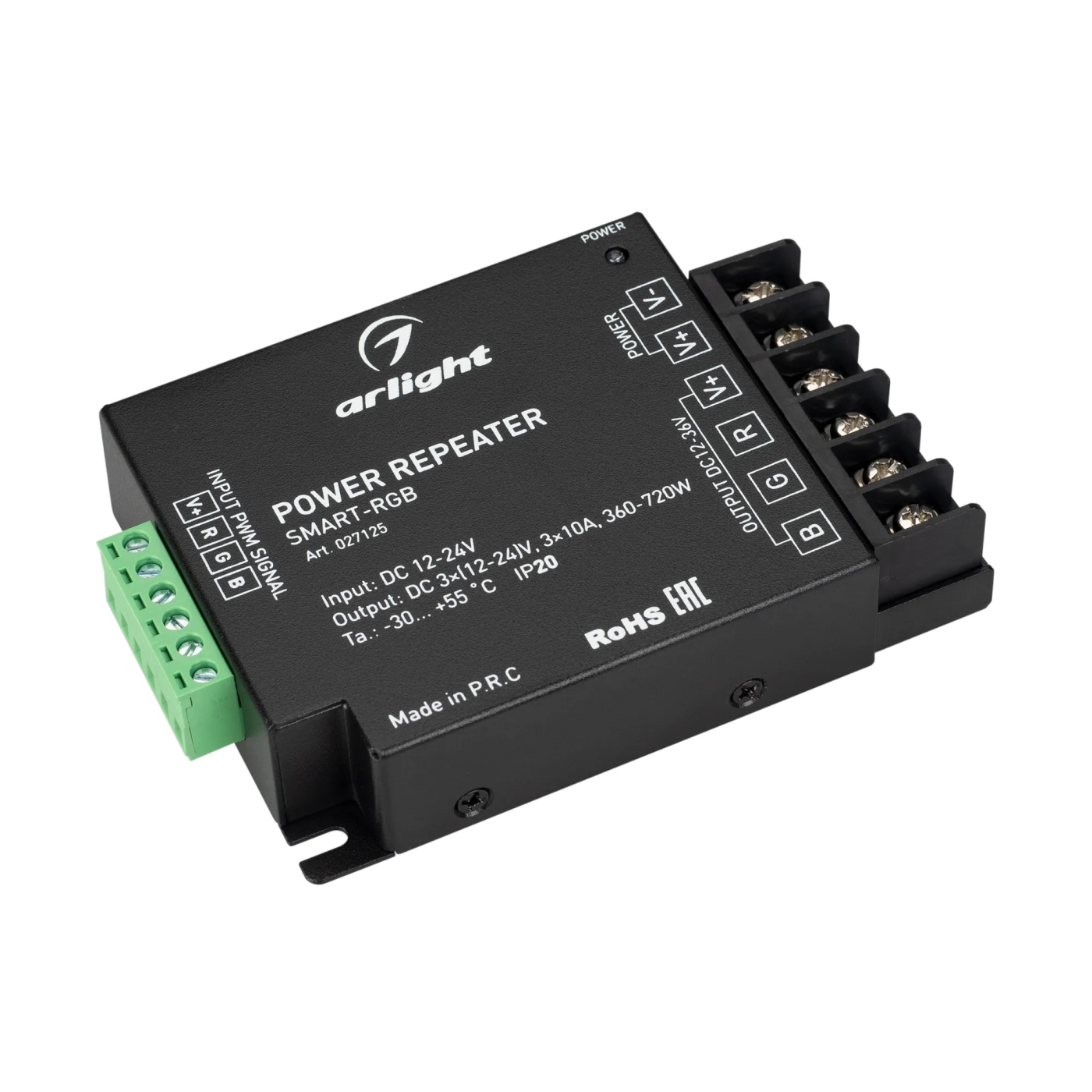 Изображение товара Усилитель SMART-RGB (12-24V, 3x10A) (Arlight, IP20 Металл, 5 лет) 027125