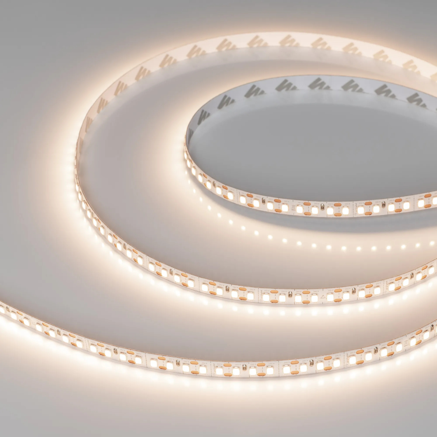 Изображение товара Светодиодная лента FC-A160-8mm 24V Warm3500-CX1 (14 W/m, IP20, 5m) (Arlight, резка 1 светодиод) 052933