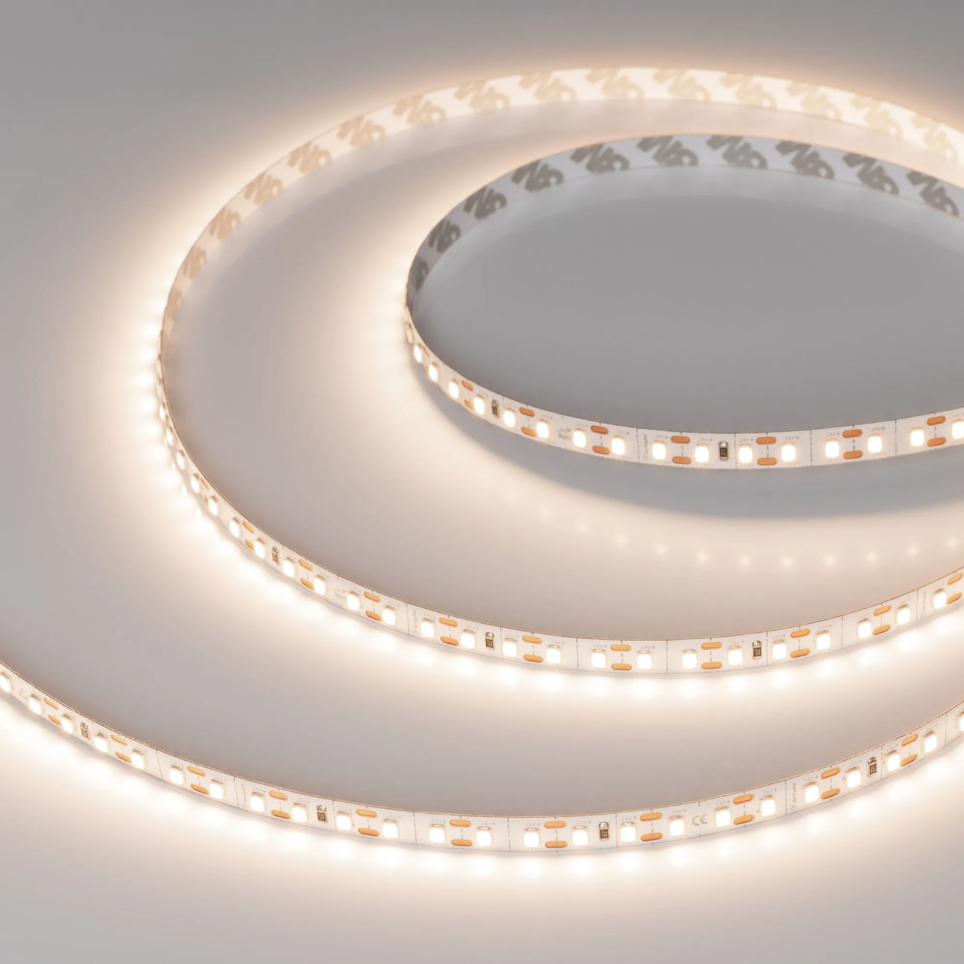 Изображение товара Светодиодная лента FC-A120-8mm 24V Warm3500-CX1 (5 W/m, IP20, 5m) (Arlight, резка 1 светодиод) 052926