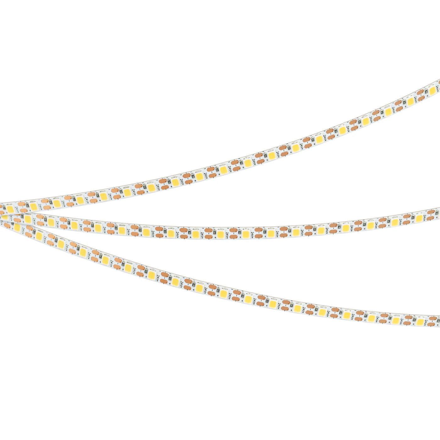 Изображение товара Светодиодная лента FC-A120-5mm 24V Warm3500-CX1 (10 W/m, IP20, 5m) (Arlight, резка 1 светодиод) 052780