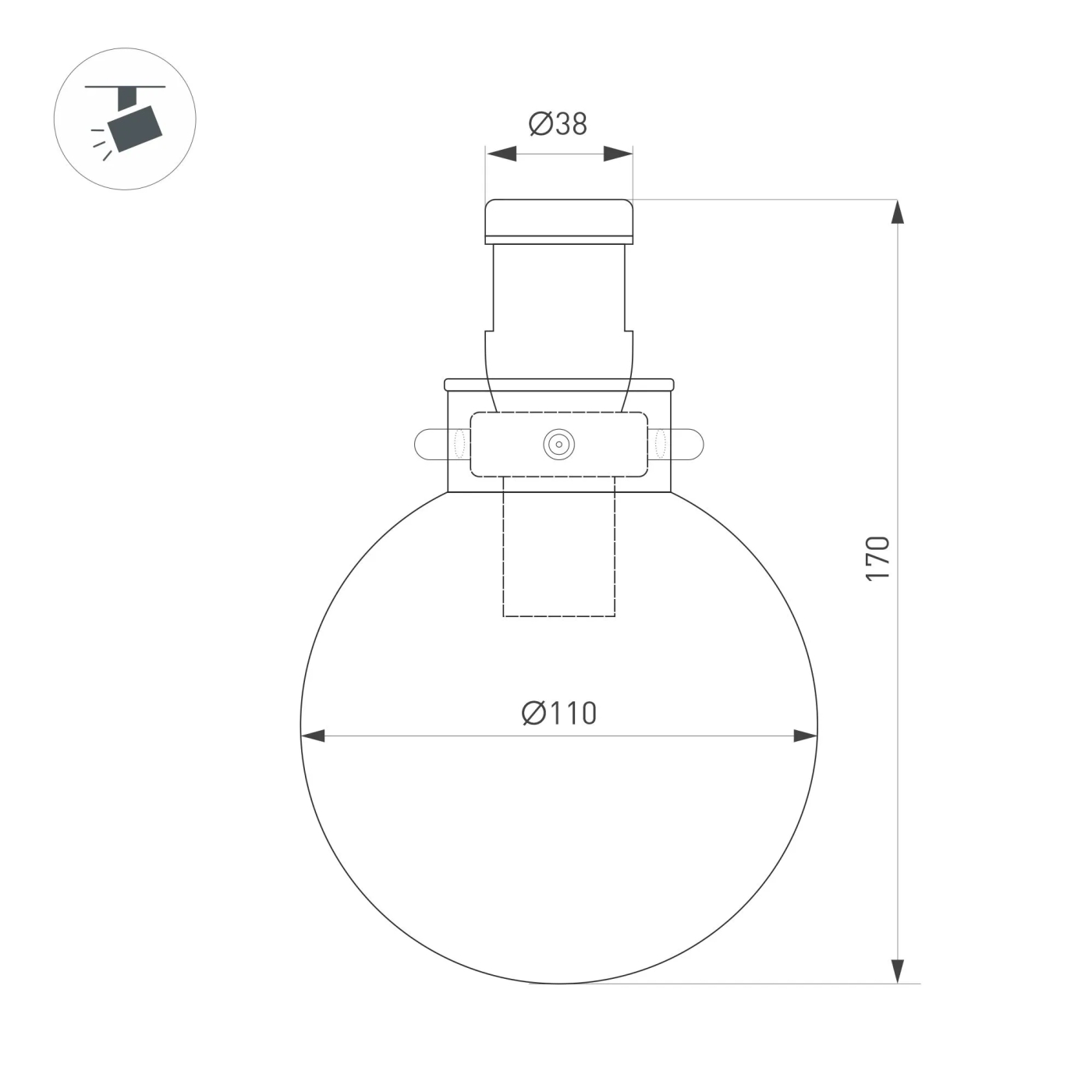 Изображение товара Светильник ART-APRIORI-ZORB-С-R110-5W Day4000 (OG, 85 deg, 48V) (Arlight, IP20 Металл, 3 года) 053990