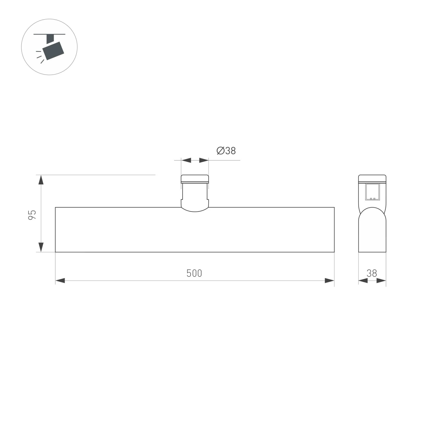 Изображение товара Светильник ART-APRIORI-FLAT-L500-15W Warm3000 (BK, 120 deg, 48V) (Arlight, IP20 Металл, 3 года) 039296