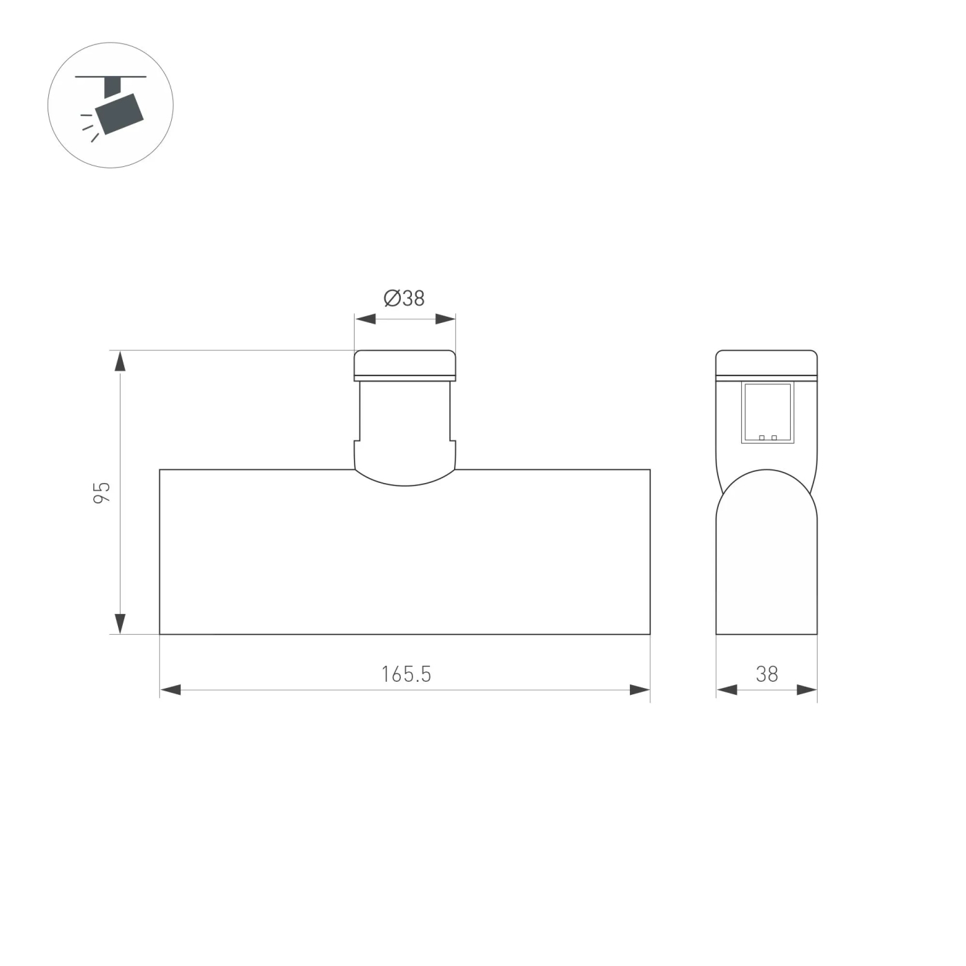 Изображение товара Светильник ART-APRIORI-LASER-L165-8W Warm3000 (BK, 48 deg, 48V) (Arlight, IP20 Металл, 3 года) 039284