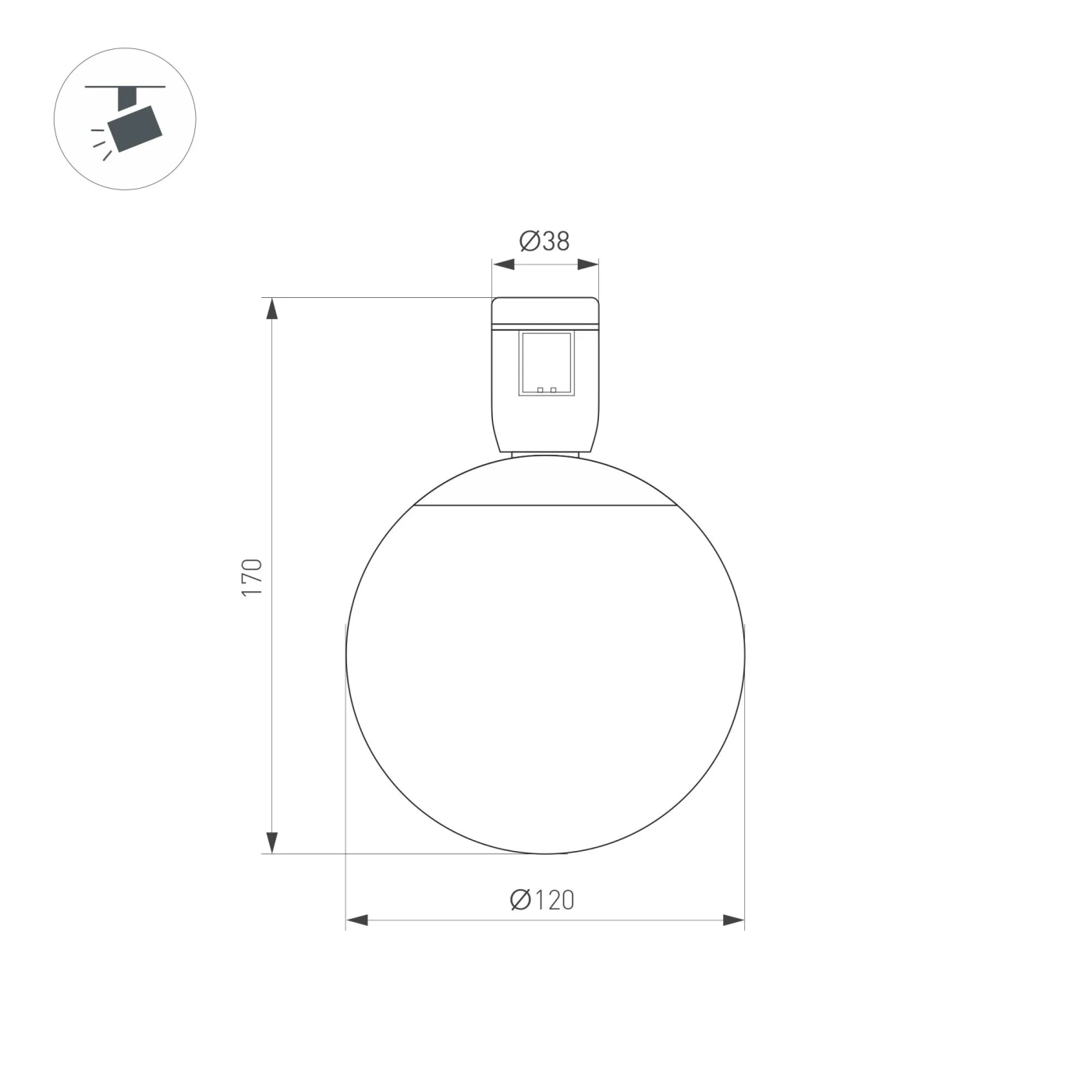 Изображение товара Светильник ART-APRIORI-SFERO-R120-5W Day4000 (GD, 350 deg, 48V) (Arlight, IP20 Металл, 3 года) 044905