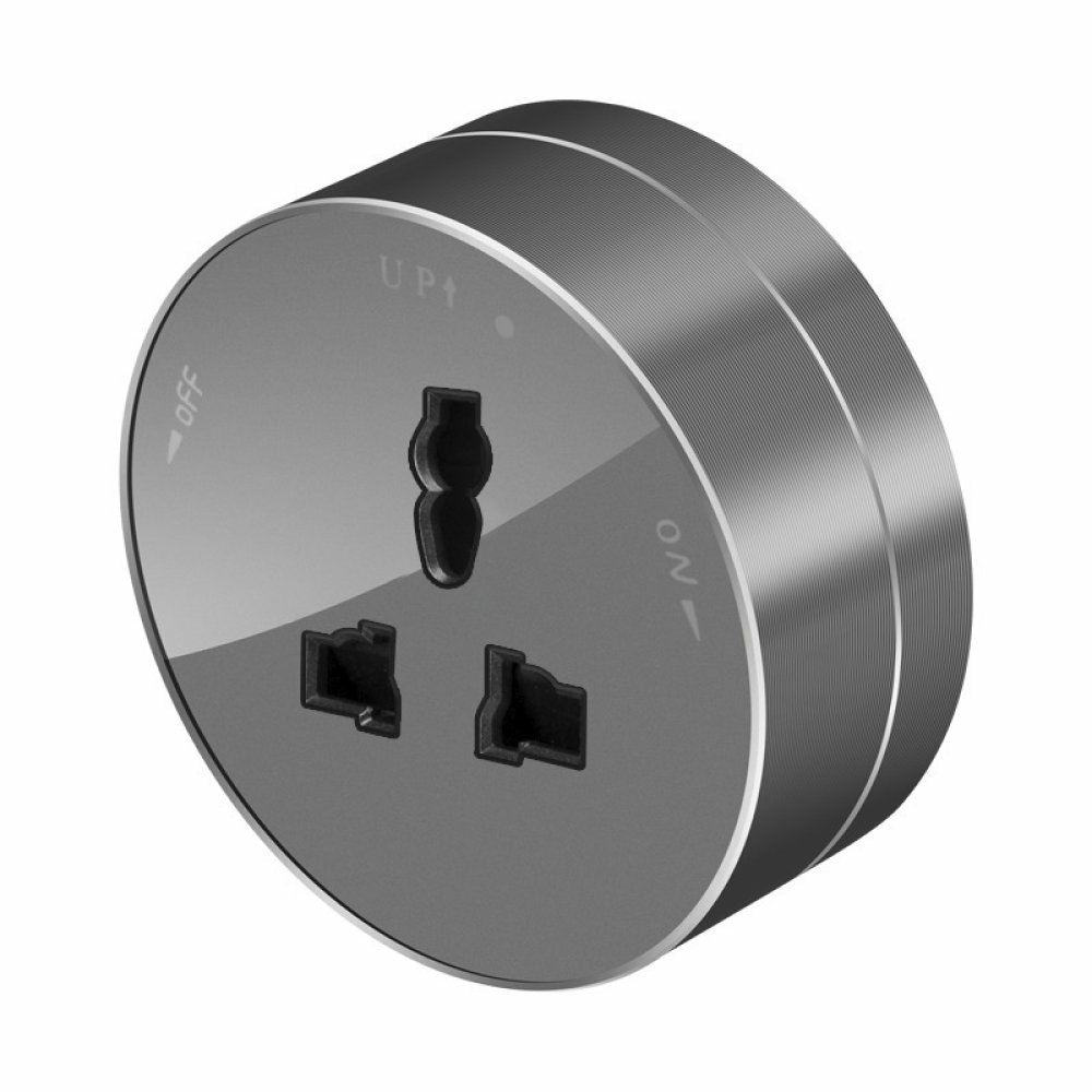 Изображение товара Розетка 13А Systeme Electric MultiTrack , универсальная, круглая, 250 В, графит, MTK13002G