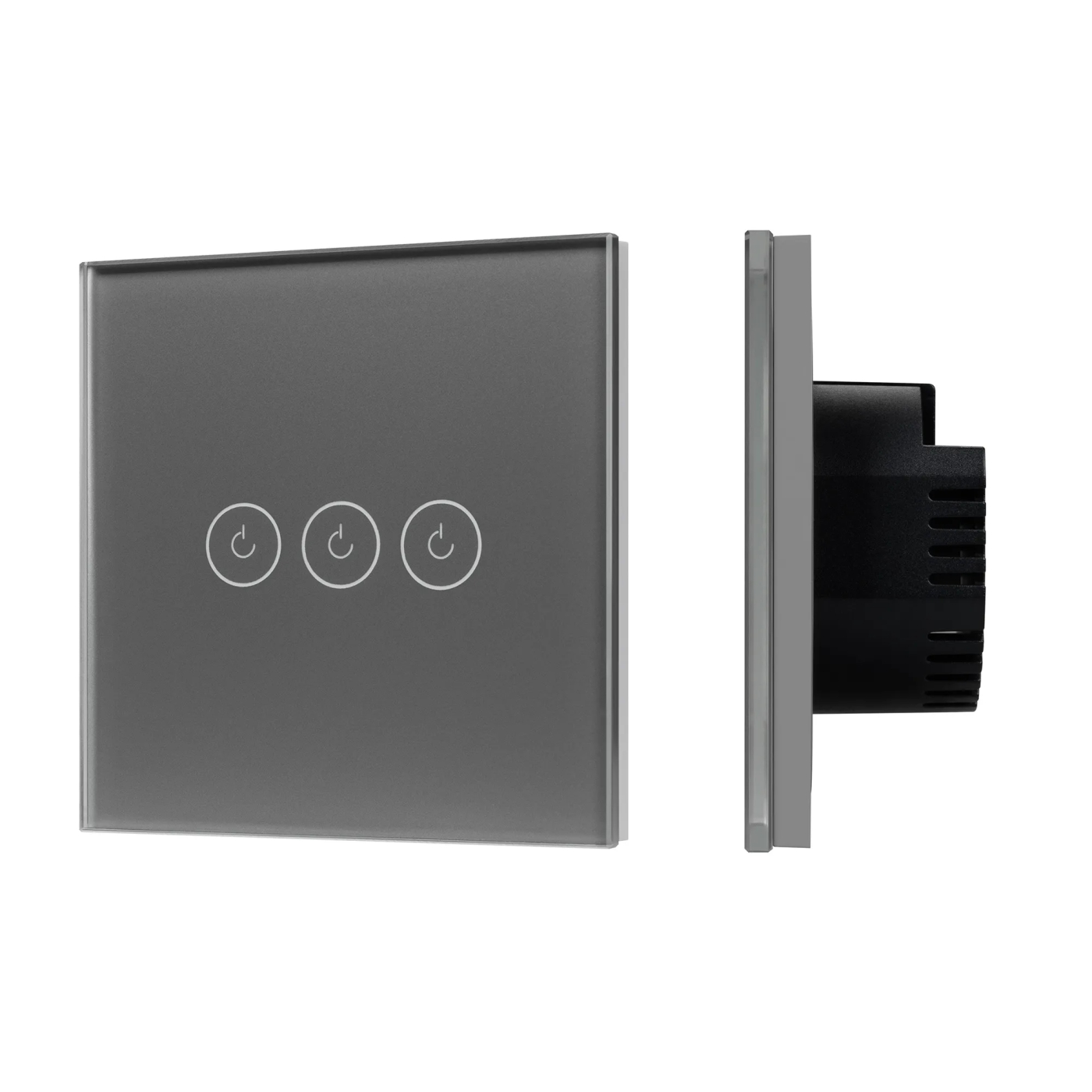 Изображение товара Выключатель сенсорный SWT-OMALI-S03-ZB-GR (250V, 10A, Zigbee) (Arlight, Стекло) 050047