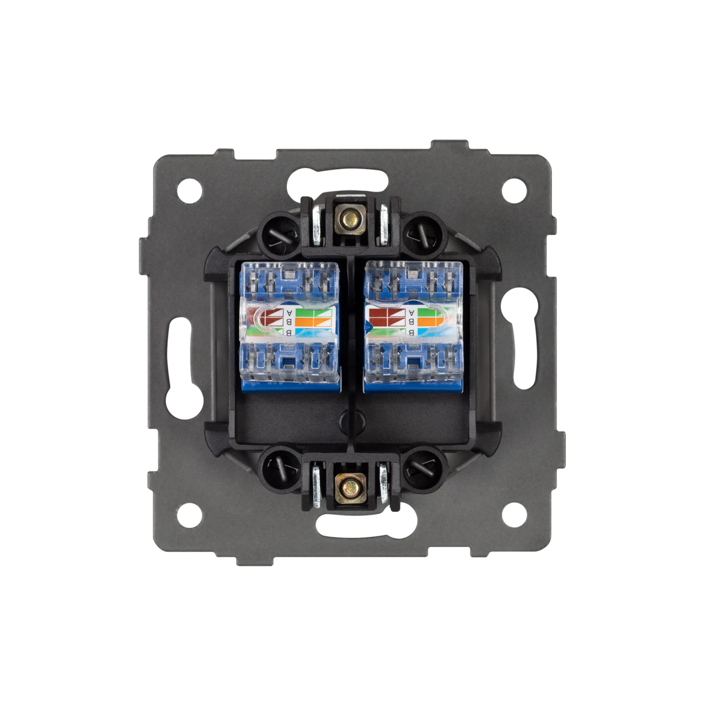 Изображение товара Розетка компьютерная RJ45, двойная, чёрный, SCT-MPC2-PL-BK-V (RJ-45, CAT6) (Arlight, -) VERSA, GLARE, PRESTO 049853