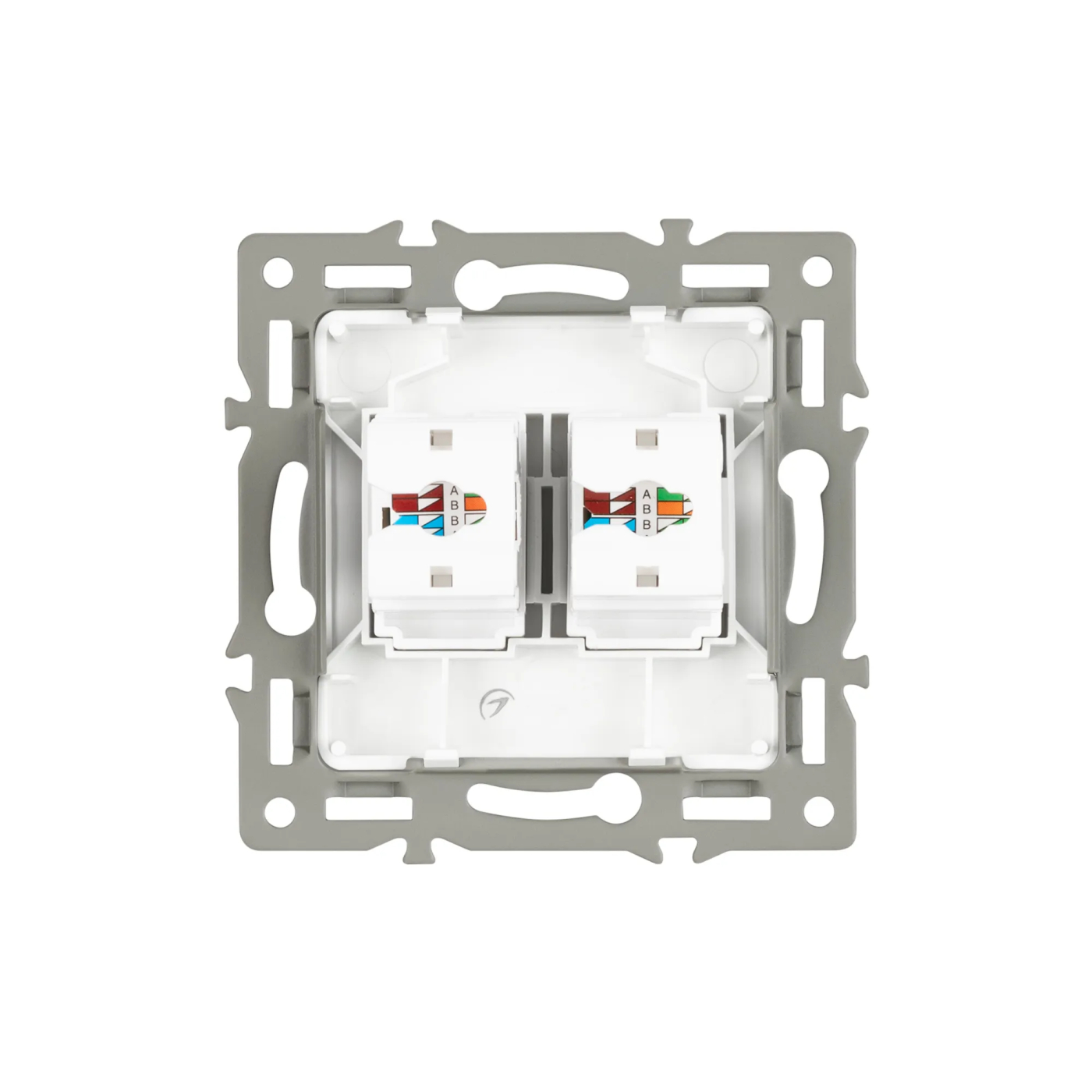 Изображение товара Розетка компьютерная RJ45, двойная, белый, SCT-MPC2-PL-WH (RJ-45, CAT6) (Arlight, -) VERSA, GLARE, PRESTO 045336