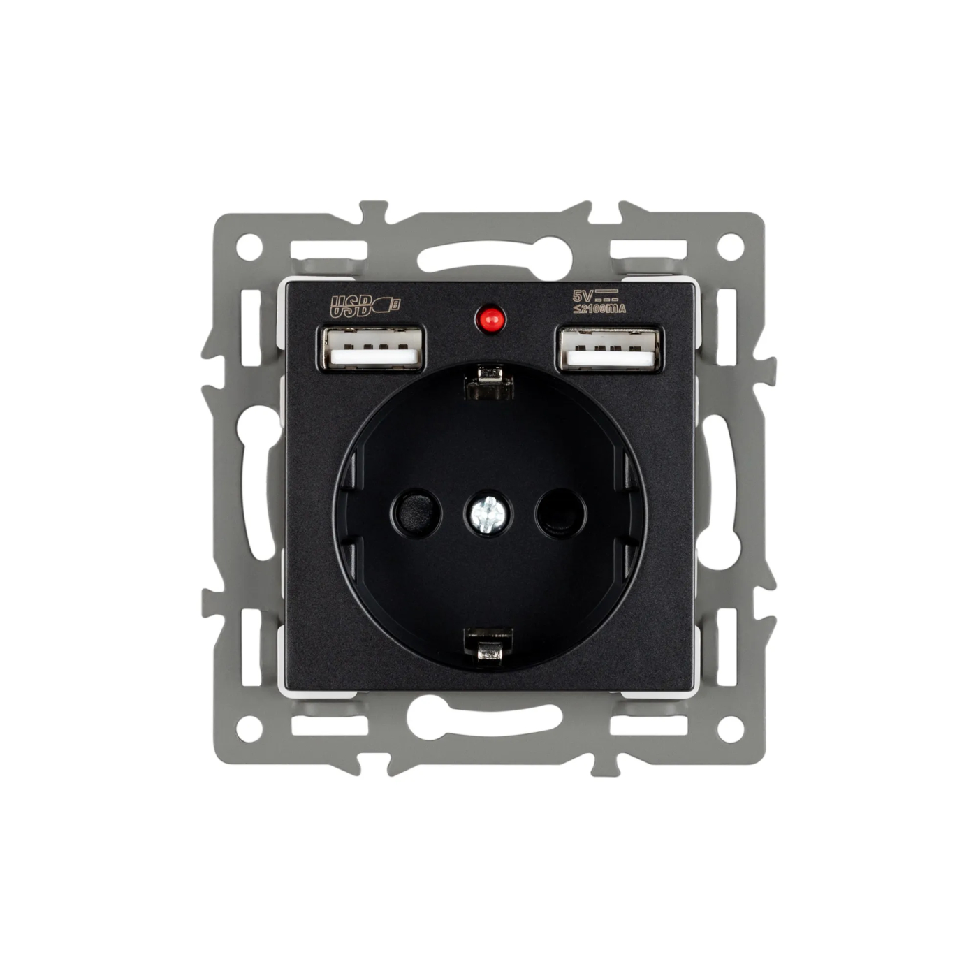 Изображение товара Розетка с USB зарядкой, 2 USB Type A+A, чёрный, SCT-MUAA-PL-BK (250V, 16A) (Arlight, -) VERSA, GLARE, PRESTO 043734