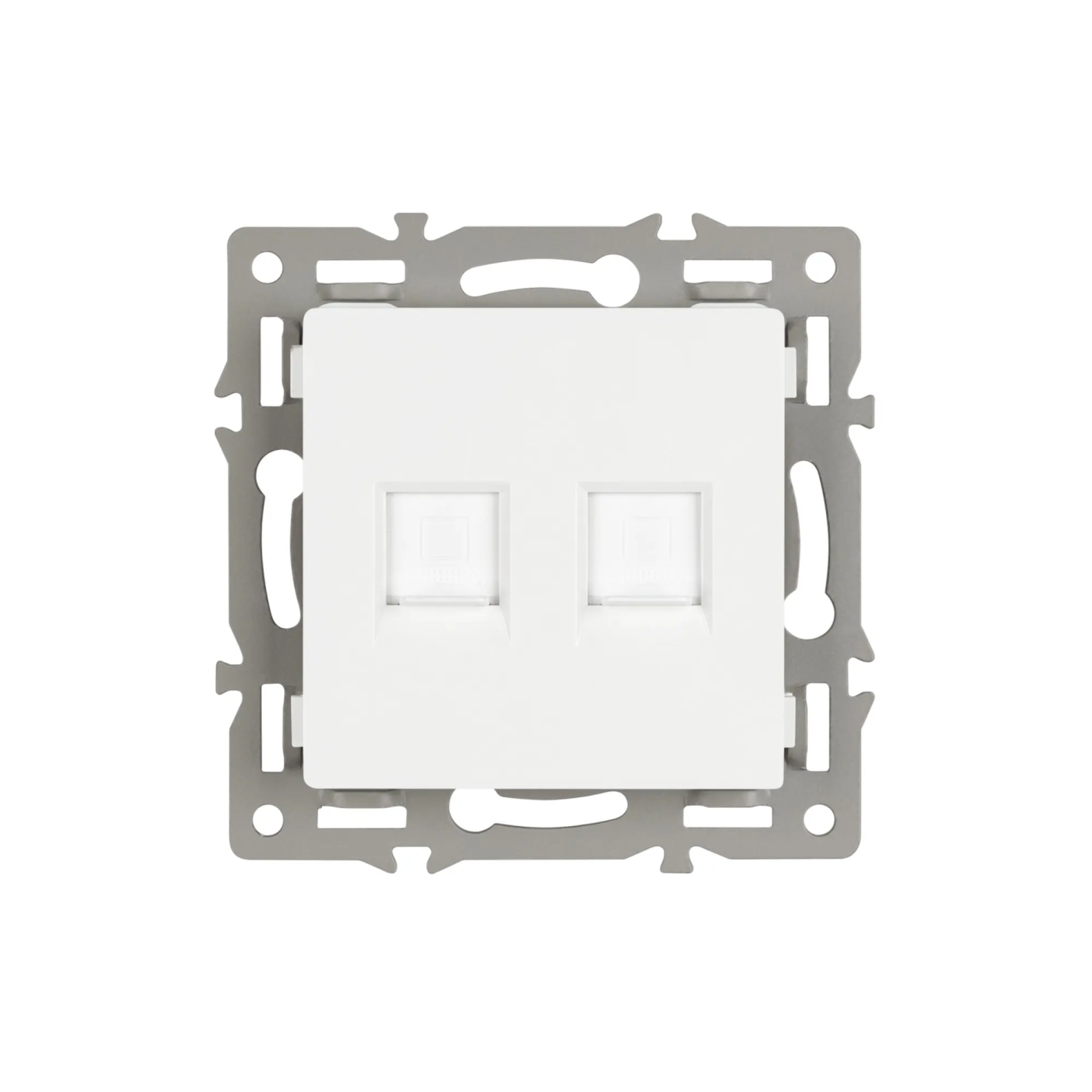 Изображение товара Розетка компьютерная RJ45, двойная, белый, SCT-MPC2-PL-WH (RJ-45, CAT6) (Arlight, -) VERSA, GLARE, PRESTO 045336