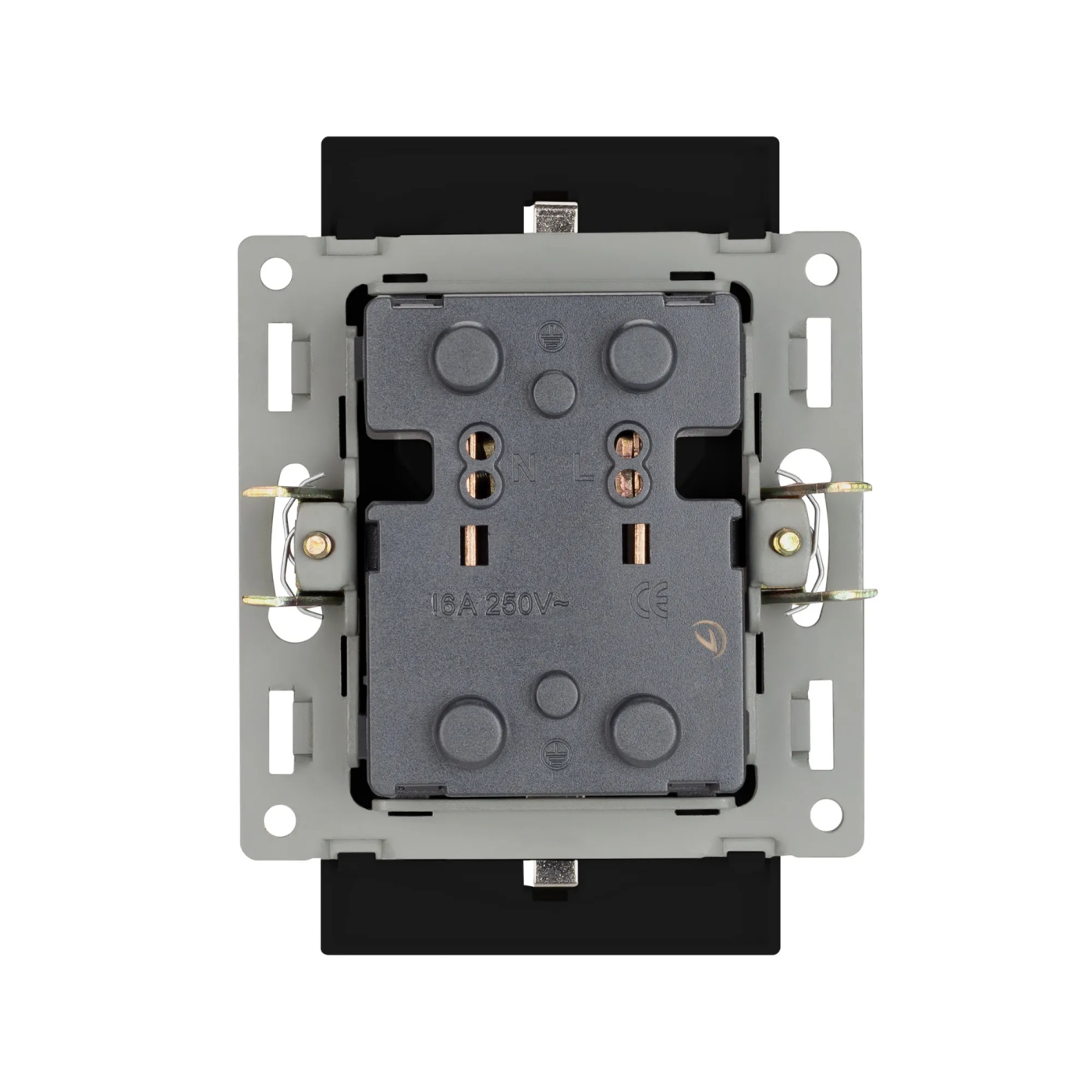 Изображение товара Розетка с заземлением, со шторками, двойная, чёрный, SCT-MEUD-PL-BK (250V, 16A) (Arlight, -) VERSA, GLARE, PRESTO 043765
