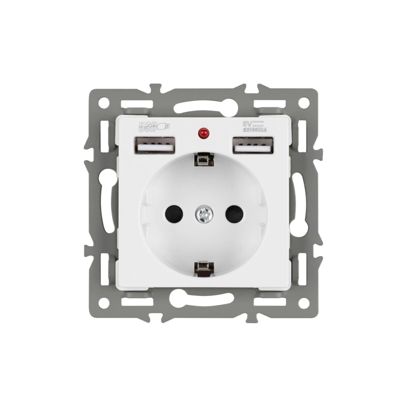 Изображение товара Розетка с USB зарядкой,  2 USB Type A+A, белый, SCT-MUAA-PL-WH (250V, 16A) (Arlight, -) VERSA, GLARE, PRESTO 043733