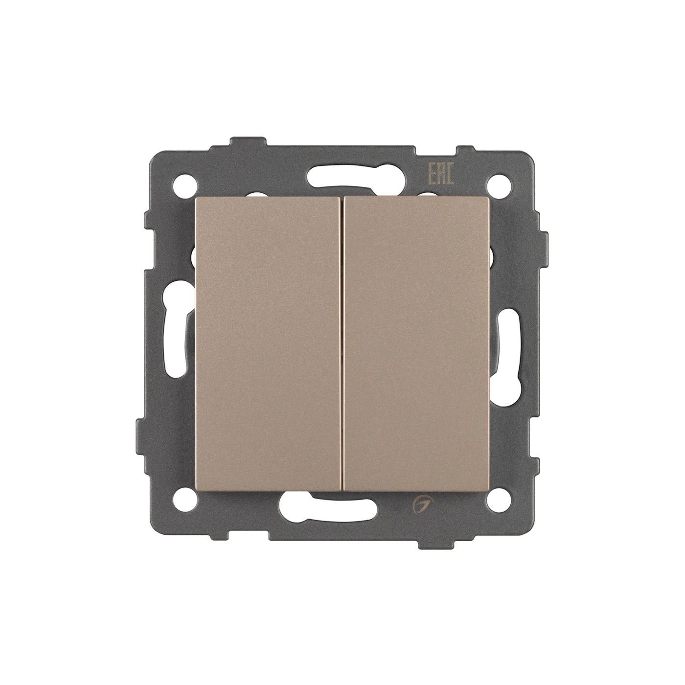 Изображение товара Выключатель двухклавишный, золото светлое, SWT-MK02-PL-GD-V (250V, 10A) (Arlight, -) 049890, OMALI, AKYRI, PERIO, XSILO