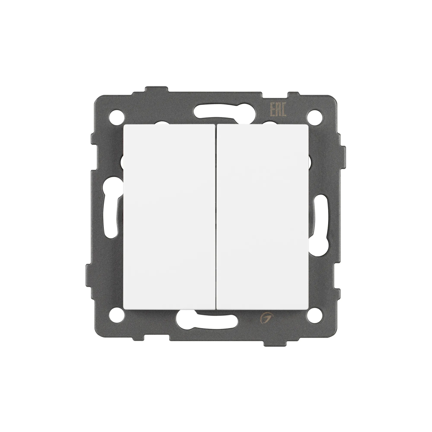 Изображение товара Выключатель двухклавишный самовозвратный, белый, SWT-MKR2-PL-WH-V (250V, 10A) (Arlight, -) 049883, OMALI, AKYRI, PERIO, XSILO