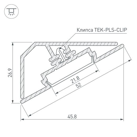 Изображение товара Профиль KLUS-LOCK-FM-BASE-2000 ANOD (Arlight, Алюминий) 020909