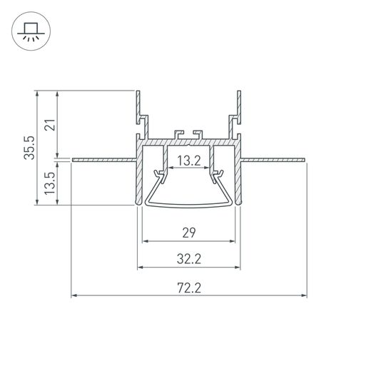 Изображение товара Профиль FOLED-CEIL-CENTER-2000 (Arlight, Алюминий) 023863