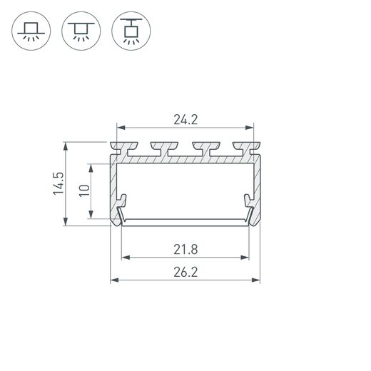 Изображение товара Профиль PLS-LOCK-H15-3000 ANOD (Arlight, Алюминий) 044843