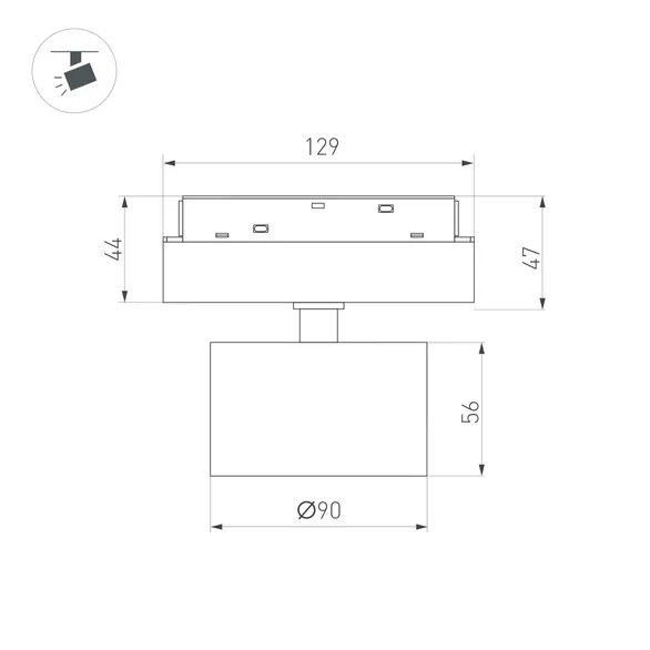 Изображение товара Светильник MAG-ORIENT-RONDO-R90-9W Day4000-MIX (WH, 110 deg, 48V, TUYA Zigbee) (Arlight, IP20 Металл, 5 лет) 048349