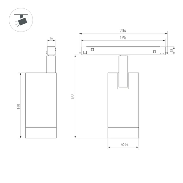 Изображение товара Светильник MAG-ORIENT-SPOT-R65-20W Day4000 (WH, 24 deg, 48V) (Arlight, IP20 Металл, 5 лет) 037122