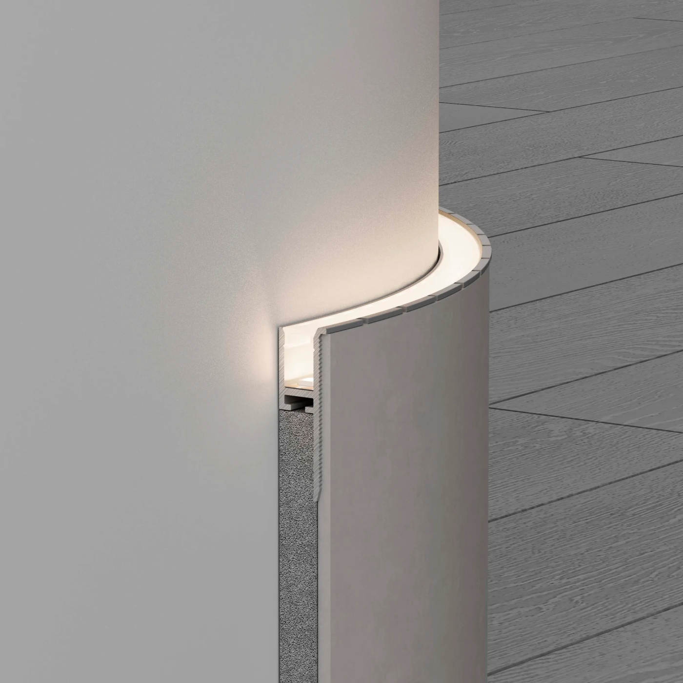 Изображение товара Профиль WALL-FANTOM-BENT-W10-SIDE-2000 ANOD (Arlight, Алюминий) 043694