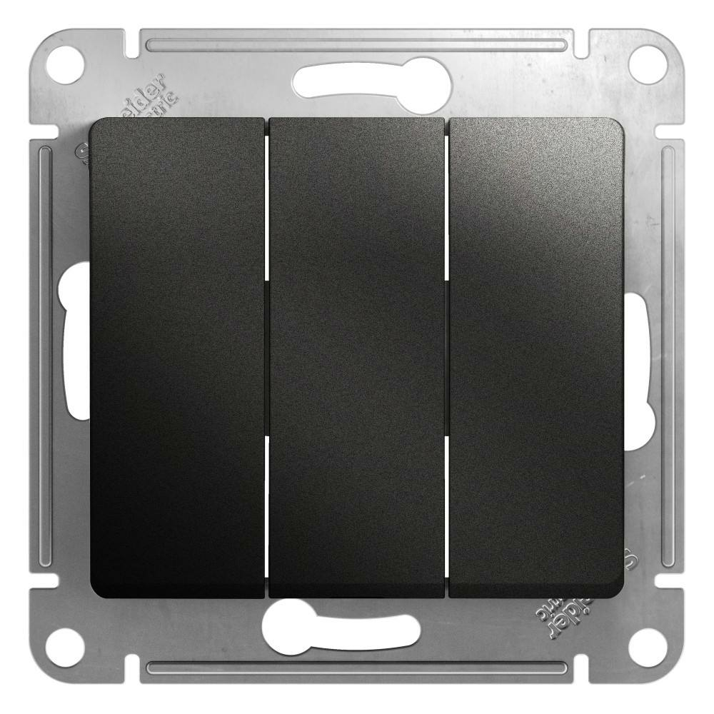 Изображение товара Выключатель 3 клав сх.3, антрацит Schneider Electric Glossa GSL000731