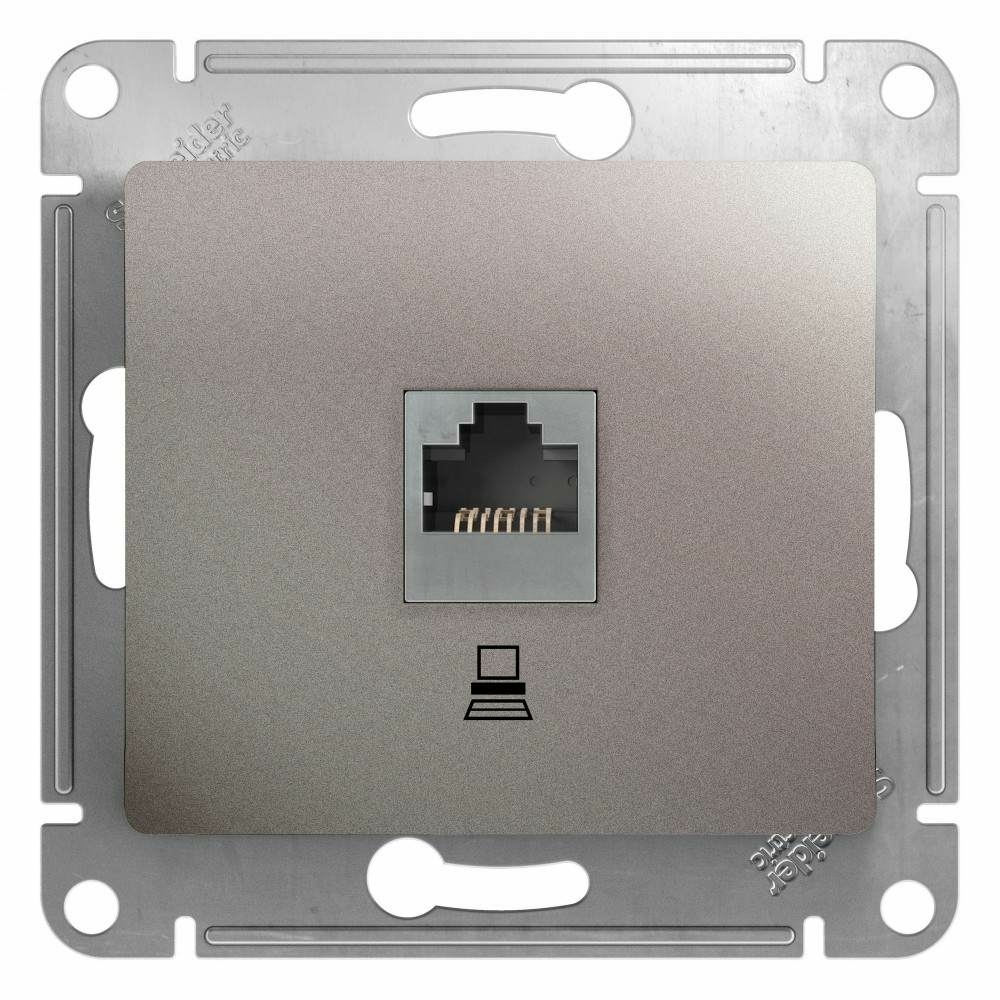 Изображение товара Розетка компьютерная RJ45 Schneider Electric Glossa, платина GSL001281K
