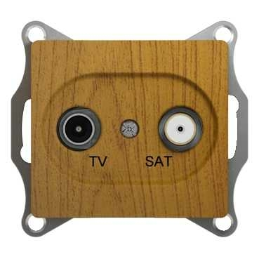 Изображение товара Розетка TV SAT проходная 4dB, дуб Schneider Electric Glossa GSL000598