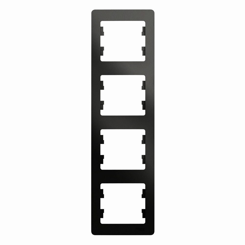 Изображение товара Рамка 4 поста вертикальная, антрацит Schneider Electric Glossa GSL000708