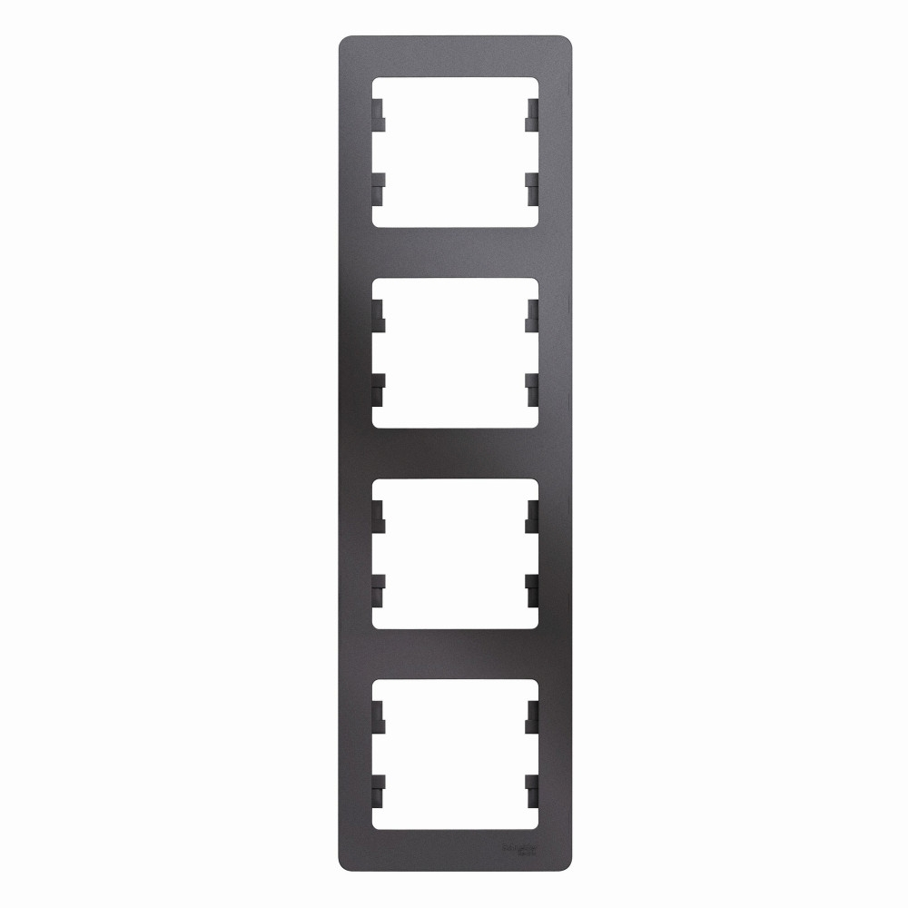 Изображение товара Рамка 4 поста вертикальная Schneider Electric Glossa, графит GSL001308