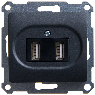 Изображение товара Розетка USB, антрацит Schneider Electric Glossa GSL000732