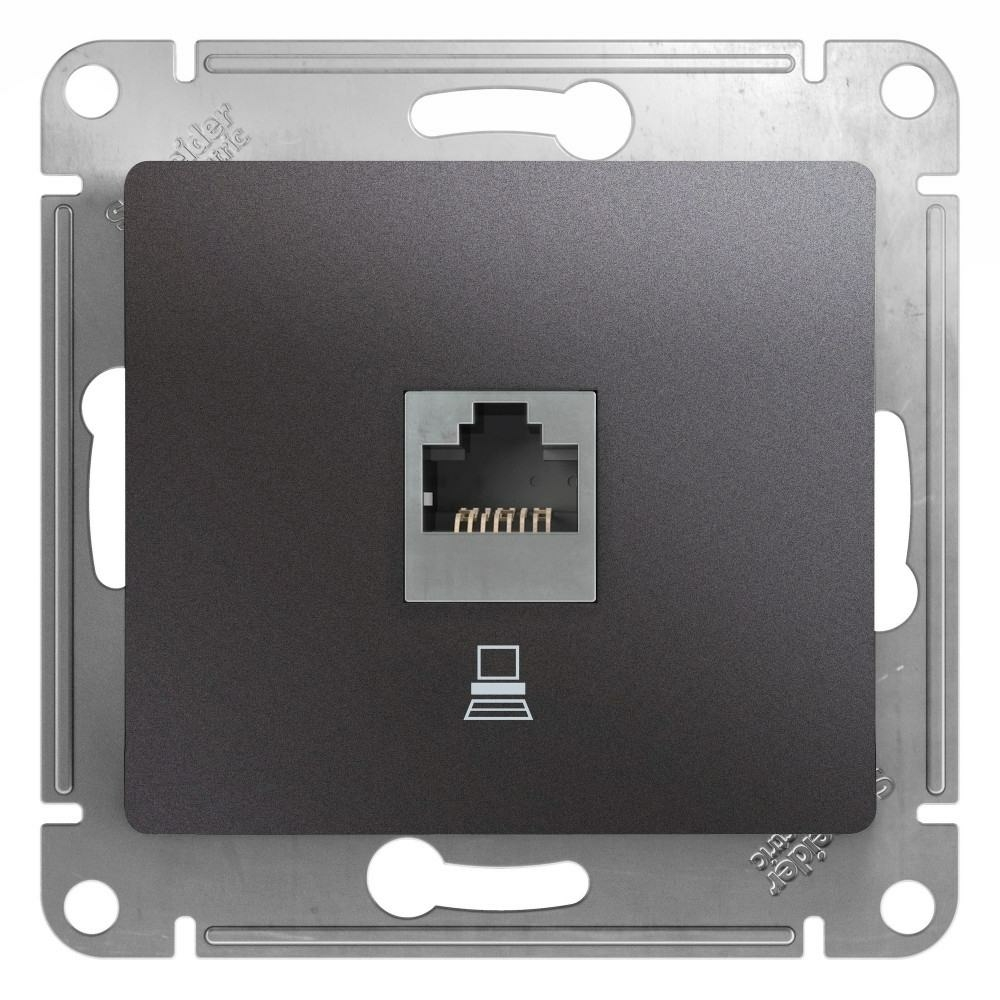 Изображение товара Розетка компьютерная RJ45 Schneider Electric Glossa, графит GSL001381K