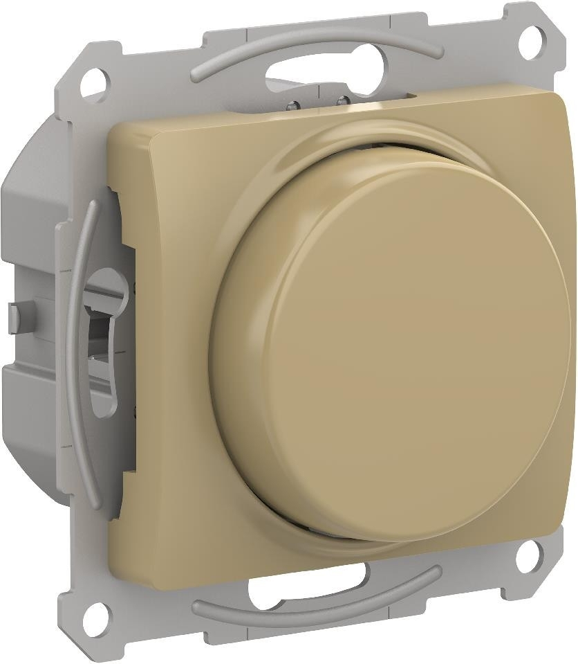 Изображение товара Светорегулятор (диммер) Schneider Electric Glossa поворотно-нажимной, LED, RC, 400Вт, мех.,  ТИТАН