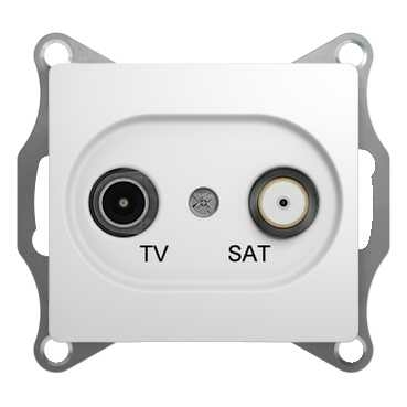 Изображение товара Розетка TV SAT проходная 4dB, перламутр Schneider Electric Glossa GSL000698