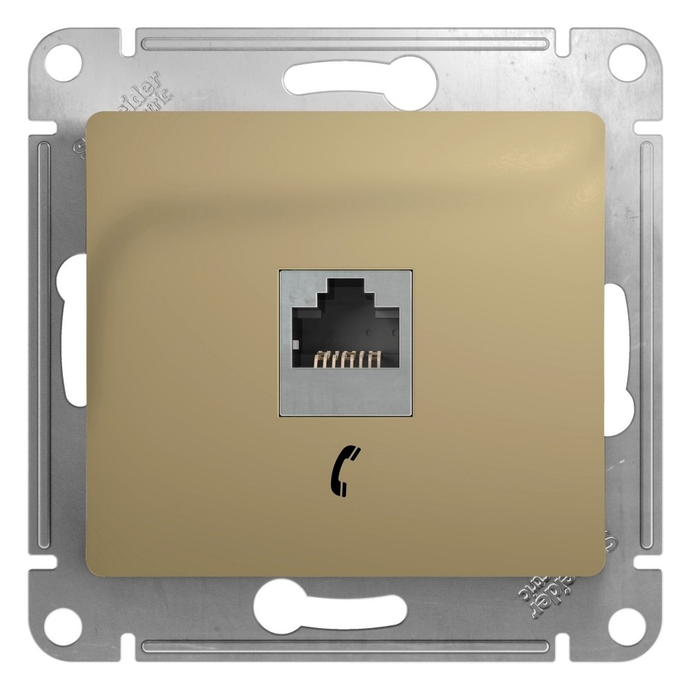 Изображение товара Розетка телефонная RJ11, титан Schneider Electric Glossa GSL000481T