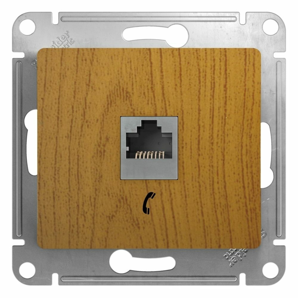 Изображение товара Розетка телефонная RJ11, дуб Schneider Electric Glossa GSL000581T