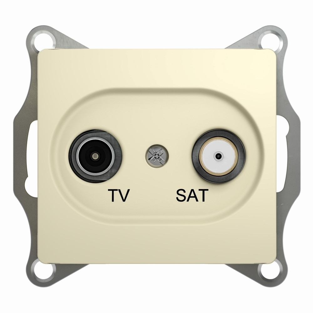 Изображение товара Розетка TV SAT проходная 4dB, бежевый Schneider Electric Glossa GSL000298