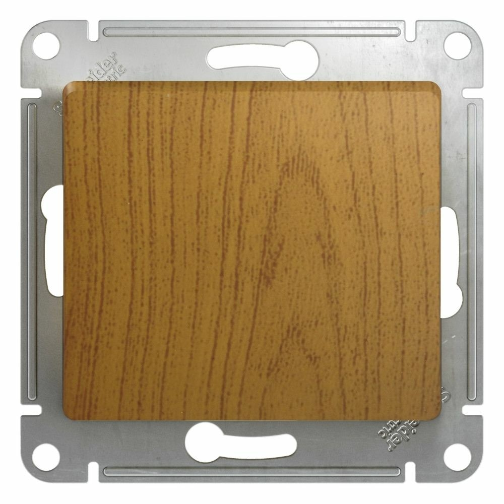 Изображение товара Кнопка нажимная сх.1а 10АХ Schneider Electric Glossa, дерево дуб GSL000515