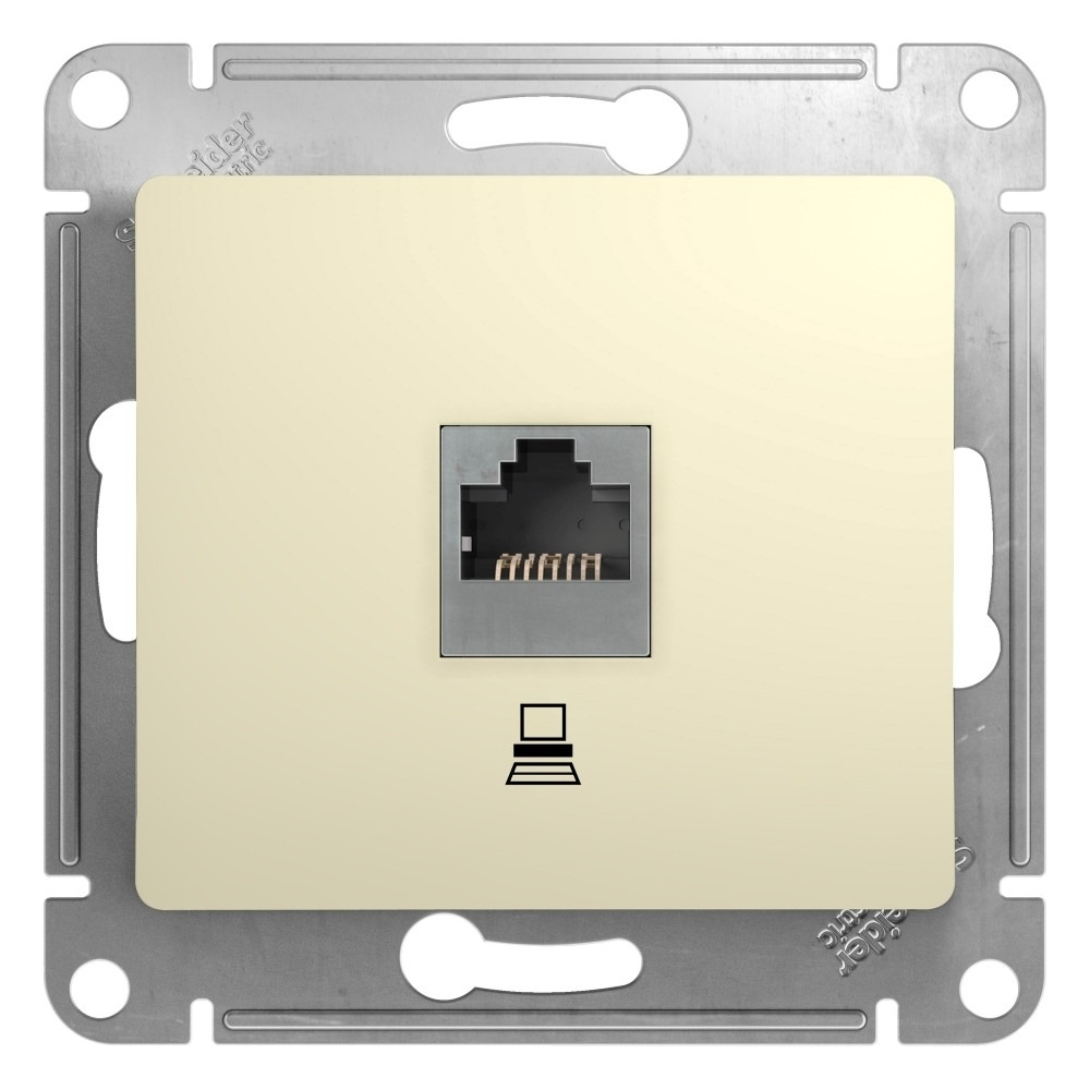 Изображение товара Розетка компьютерная RJ45 кат.5E, бежевый Schneider Electric Glossa GSL000281K