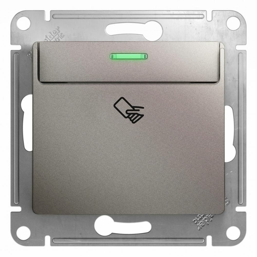 Изображение товара Выключатель карточный Schneider Electric Glossa, платина GSL001269