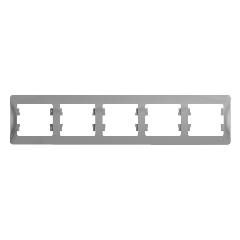 Изображение товара Рамка 5 постов горизонтальная, алюминий Schneider Electric Glossa GSL000305